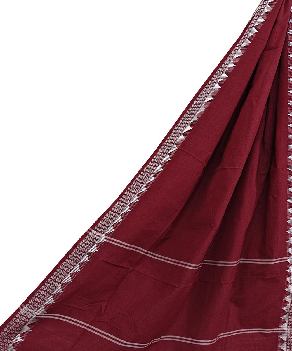 Maroon Sambalpuri Handwoven Single Ikat Cotton Dupatta SFCDUP2351