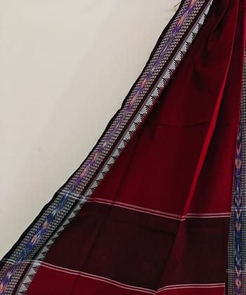 Maroon Sambalpuri Handwoven Single Ikat Cotton Dupatta SFCDUP2363