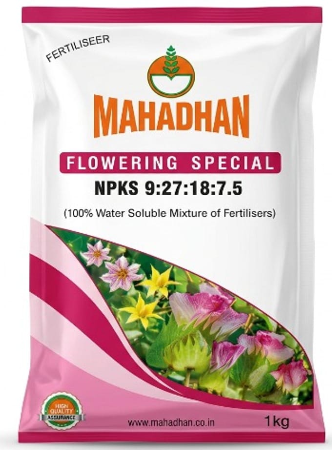 Mahadhan Flowering Special NPKS 9:27:18:7.5 Fertilizer 1kg