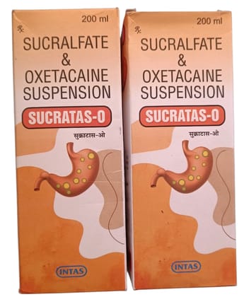 Sucratas-O Sucralfate and Oxetacaine Suspension 200 ml(pack of 2)