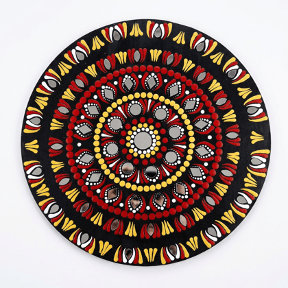 Handmade Lippan Art Mandala Wall Hanging | Vibrant Mirror Work Plate Handmade Lippan Art Mandala Wall Hanging | Vibrant Mirror Work Plate