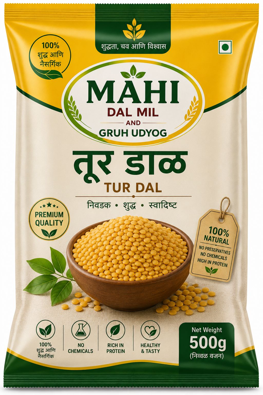 Mahi Dal Mill Premium Tur Dal 1 kg Pack