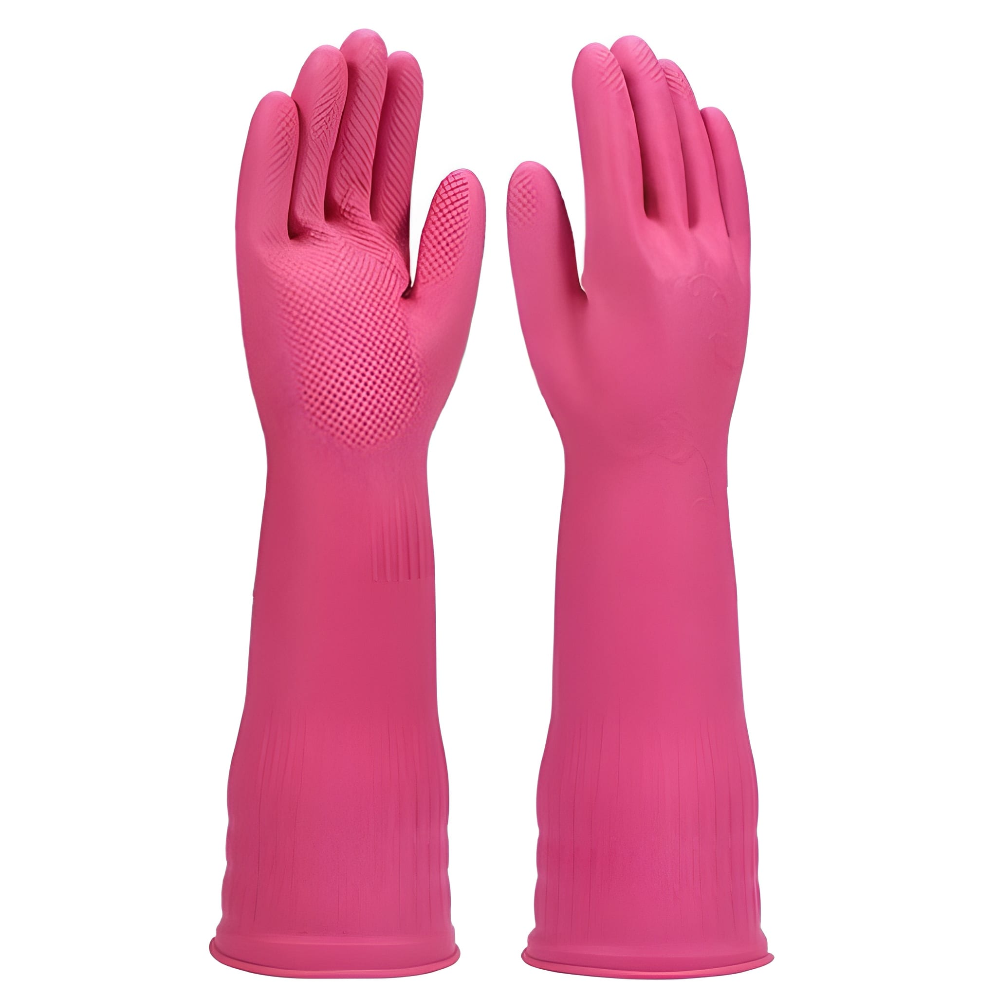 Heavy Duty Rubber Hand Gloves for Dishwashing, Gardening & Kitchen Cleaning – Reusable Non-Slippery Long Elbow Length Safety Gloves for Food Processing, Household & Industrial Use (1 Pair)