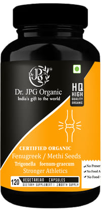 Dr JPG Organic Herbals  Methi capsules 500mg, 120 Veg.capsules / Fenugreek Capsules| for joint comfort and healthy digestion |India Orgnaic Certified