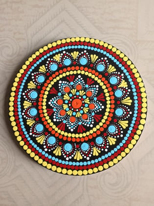 Colorful Festive Dot Mandala Home Decor Plaque Colorful Festive Dot Mandala Home Decor Plaque