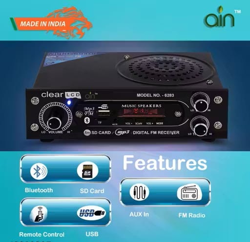  FM Radio Multimedia Speaker with Bluetooth, USB, SD Card, Aux FM Radio Perfect Kitchen and Home Radio