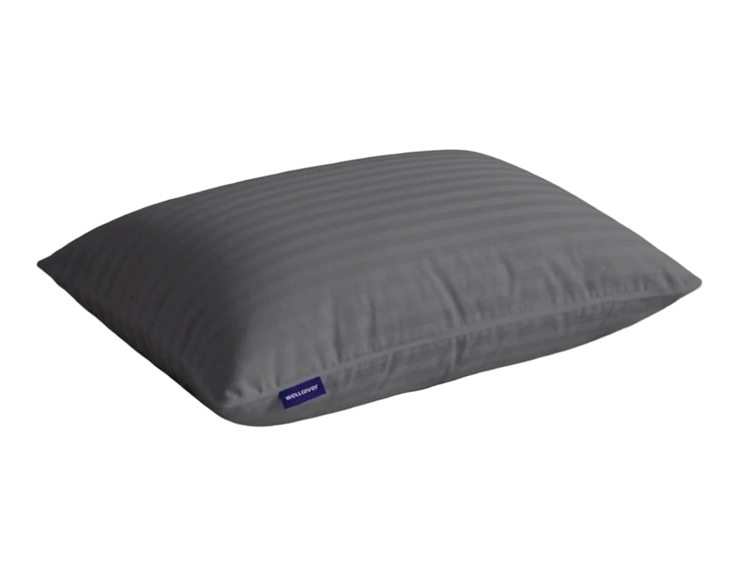Wellgiver Cotton Striped Bed Pillow - Grey