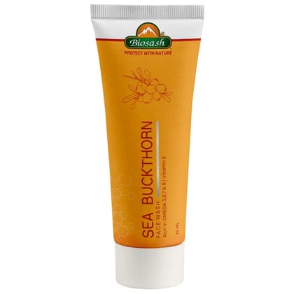 Biosash Sea Buckthorn Face Wash 75ml | Herbal Facial Cleanser with Natural Seabuckthorn Oil