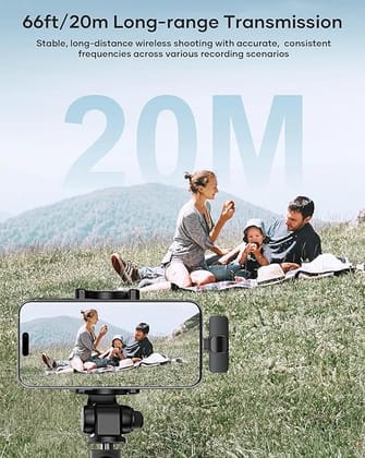 K9 Mini Wireless Clip Mic with Noise Cancellation – 8H Battery, Type-C, Vlogging & Recording Mic