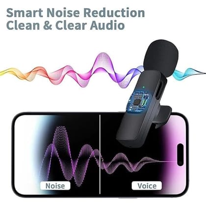 K9 Dual Wireless Lavalier Microphone, Bluetooth Collar Mic for iPhone, Android USB-C Phones & Tablets, Plug & Play, Noise Cancelling, Clear Audio for YouTube, Vlogging, &, Interviews