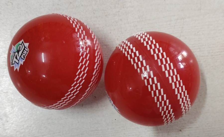 Jaspo Synthetic T-20 Plus Practice Cricket Ball/Wind Balls (120-130 Gms) For - Indoor & Outdoor Street & Beach Cricket (Pack Of 2) (RED)