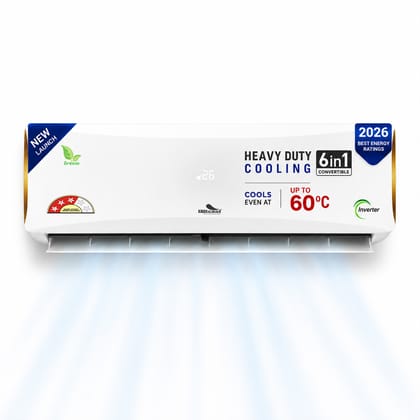 INDcool Heavy Duty Dubai Series 1.5 Ton 3 Star Inverter Split AC ( 2026 Model IDCACSBFE18K3D), Cooling up to 60°C, 100% Copper Condenser, Blue Fin Anti-Rust Coating, Turbo Cooling