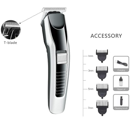Men's Cordless Hair Trimmer – Rechargeable Beard Styling Machine Professional Hair Cutting Trimmer for Men – Rechargeable Grooming Kit Electric Hair & Beard Trimmer – Sharp Blade Cordless Clipper