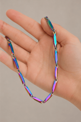 Rainbow Multicolored Twist Link Chain Necklace Rainbow Multicolored Twist Link Chain Necklace