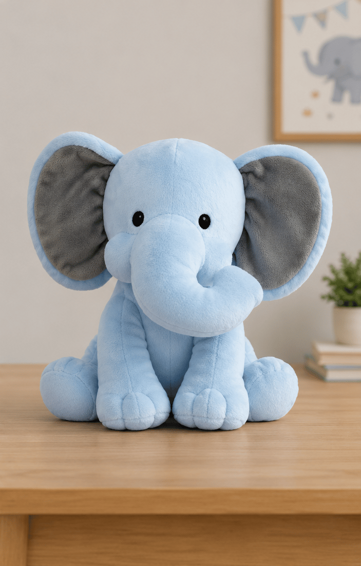 Blue Plush Elephant Stuffed Animal Toy 30cm/