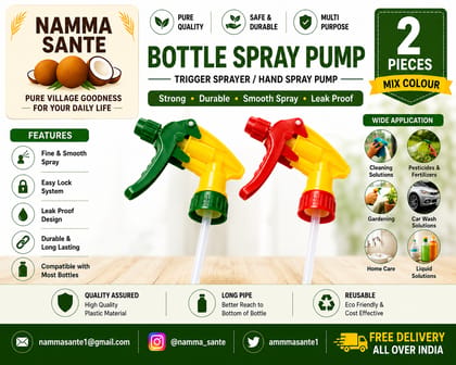 Bottle Spray Pump, Trigger Sprayer, Hand Spray Pump, Plastic Spray Nozzle, Liquid Spray Trigger 2pieces 60gm Bottle Spray Pump, Trigger Sprayer, Hand Spray Pump, Plastic Spray Nozzle, Liquid Spray Trigger 2pieces 60gm