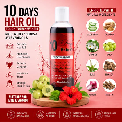 Elegantra Naturavives 10 Days Hair Growth Oil (100ml) pack of 1 – Intensive Hair Oil for Hair Fall & Regrowth | Advanced Hair Treatment for Hair Loss & Dry Scalp | Herbal Hair Fall Control