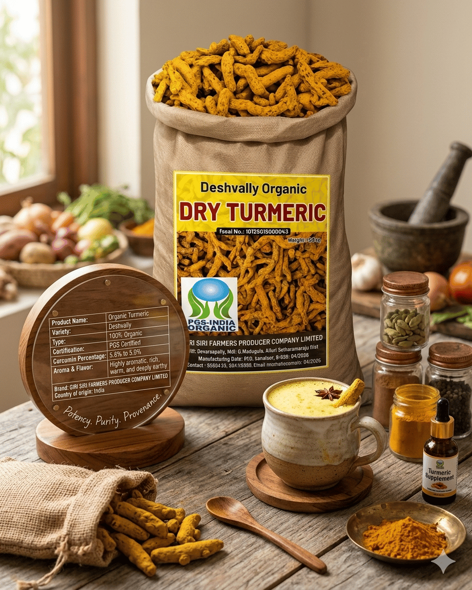 Deshvally Organic Dry Turmeric