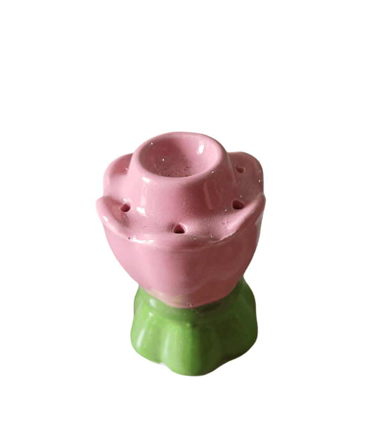 Ceramic Tulip Incense and Candle Holder (Pink)
