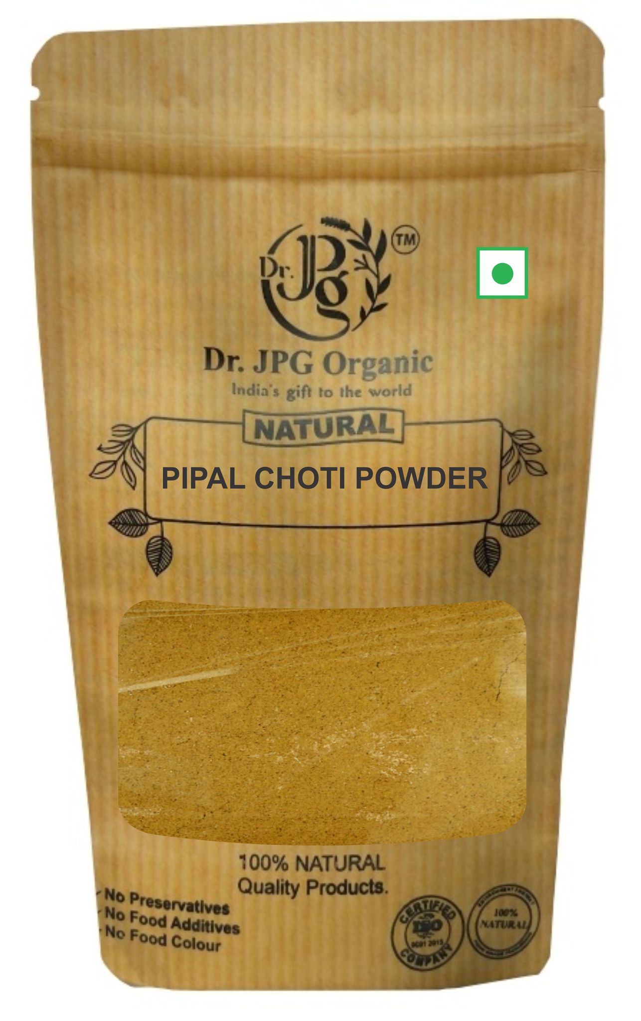 Dr. JPG Organic Herbals Choti Pipal Powder 100g | Piper Ret Powder | Short pipper powder | ISO & GMP Certified.