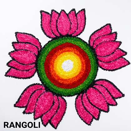 Traditional Lotus Shaped Festive Rangoli Mat