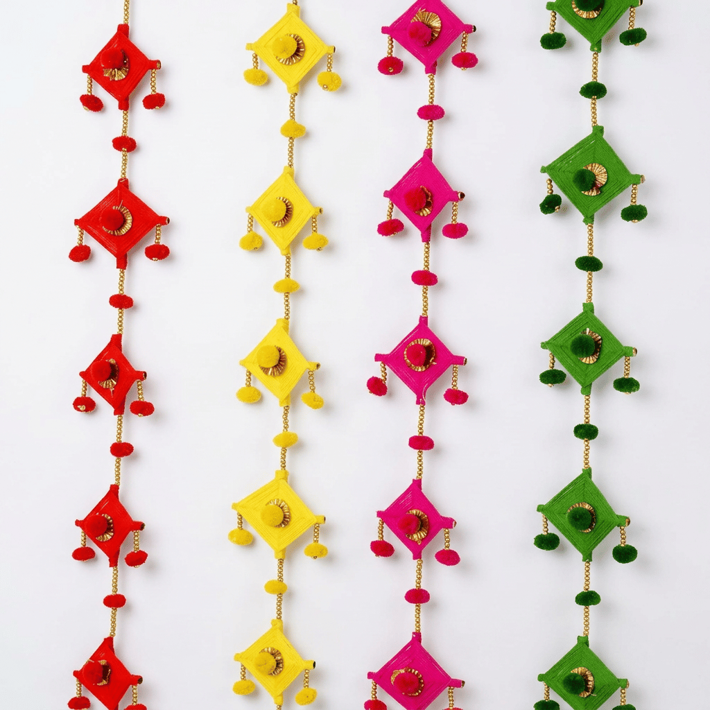 Diwali Festival Door Latkan (Set of 4 Multicolor)