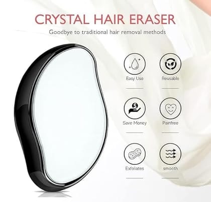 Magic Crystal Hair Eraser for Women and Men, Hair Remover Painless Exfoliation Hair Removal Tool for Arms Legs Back, Washable Crystal Epilator Without Shaving for Smooth