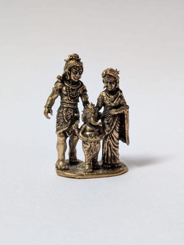 Miniature Brass Shiva Parvati