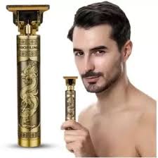 Vintage T9 Hair & Beard Trimmer for Men – USB Rechargeable Professional Clipper (Gold)