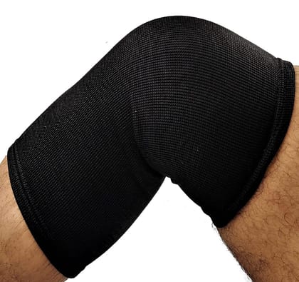 COBRA KNEE CAP for Sports, Free Size, BLACK, 1 PAIR
