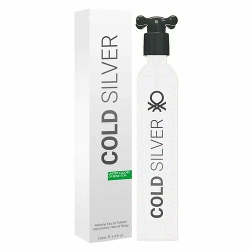 United Colors Of Benetton Cold Silver Eau de Toilette For Men 100ml – Fresh, Woody & Long-Lasting Masculine Fragrance