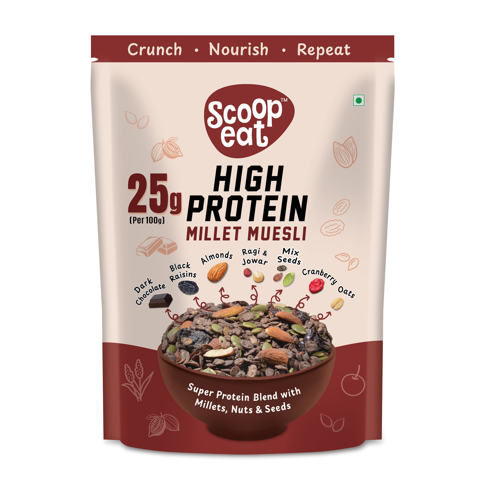 Scoopeat 25gm High Soy Protein Muesli- 400gm