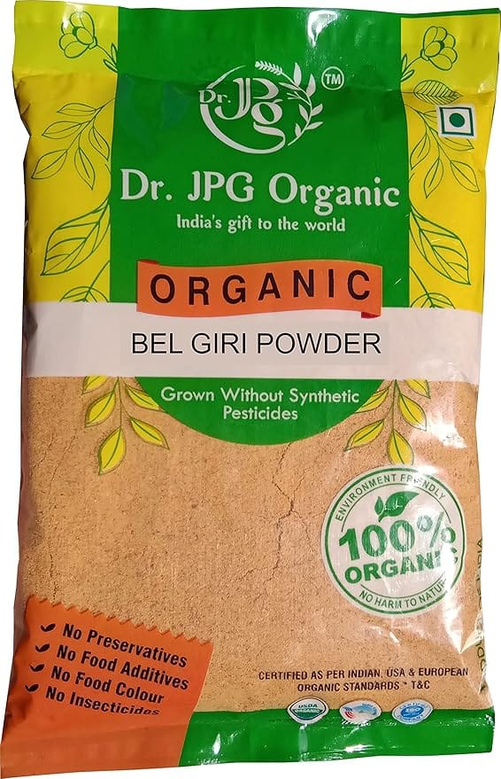 Dr. JPG Organic Herbals Bel giri powder/ Bael Fruit Powder 200g / Wood Apple/Bilva Fruit Powder/Aegle Marmelos/India Organic Certified/Herbal Supplement