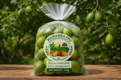 Mahadeo FPO Fresh Green Lemon (1 Kg Pack)