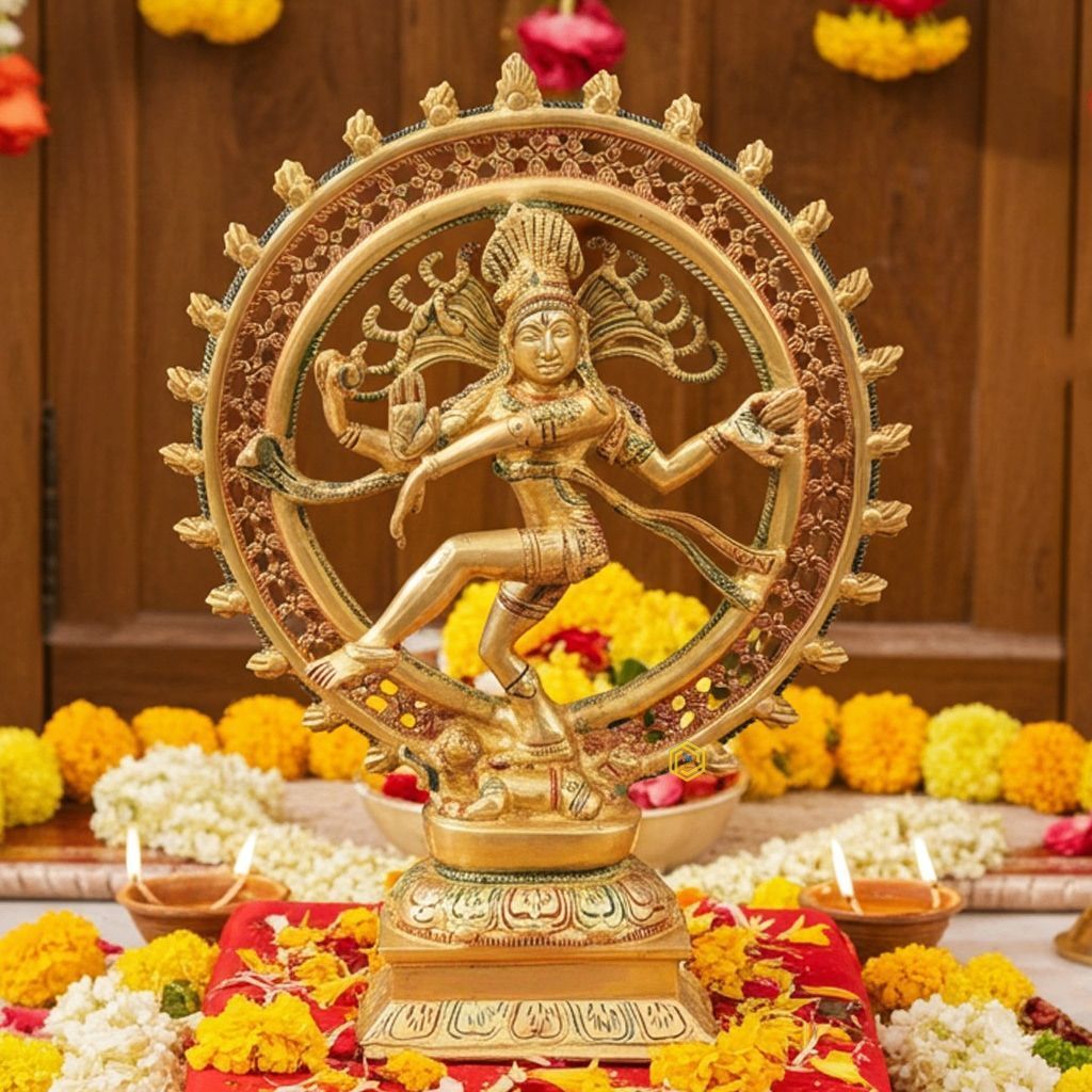 Brass Showpiece Nataraja, Natraja God Idol Statue, Height : 13.5 Inch (BSMAS118)