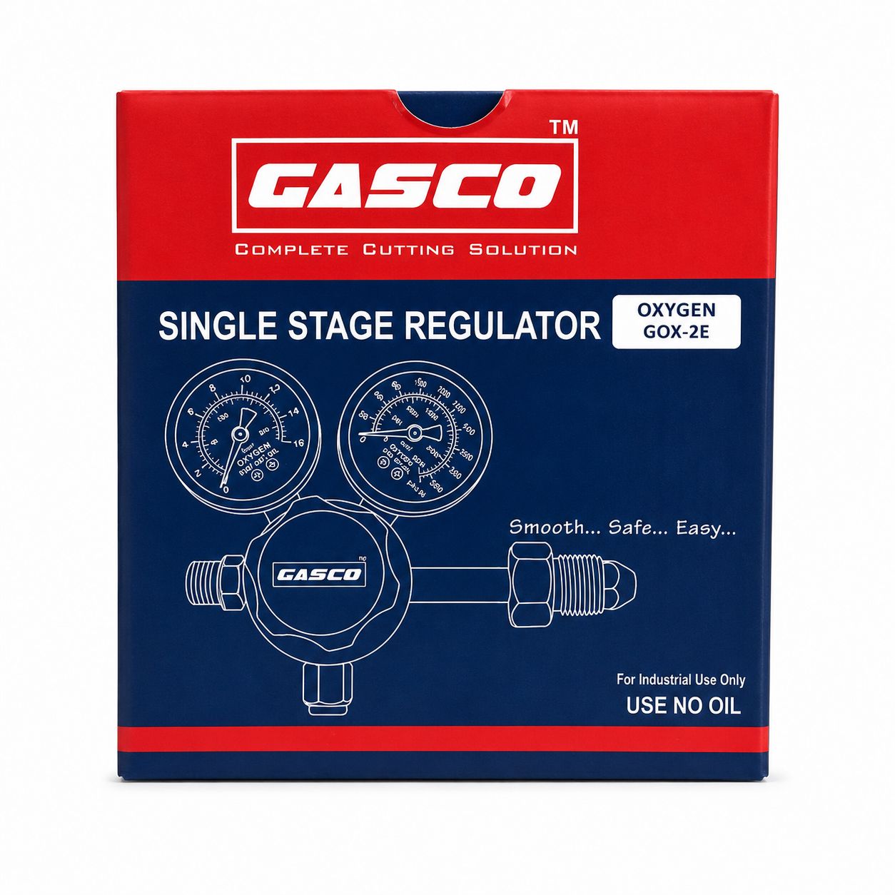 Gasco Single Stage Two Dial Oxygen Gas Regulator