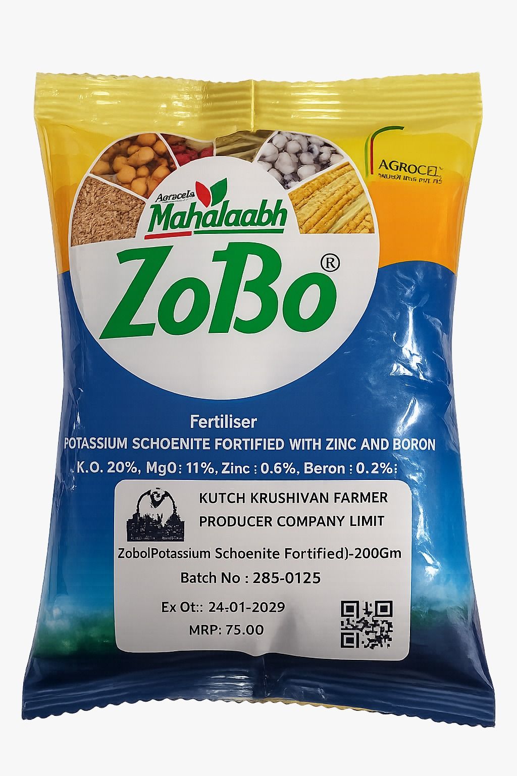 Agrocel's Mahalaabh ZoBo - Potassic Fertiliser Fortified with Zinc and Boron (200g)