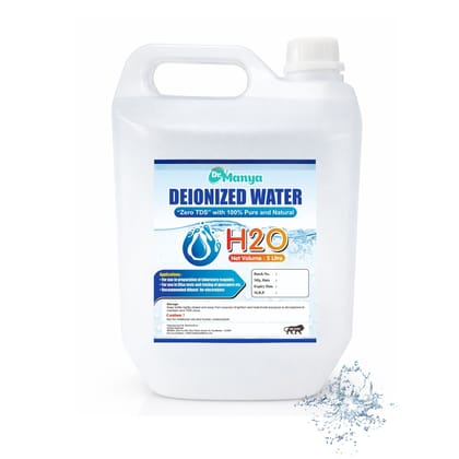 UltraPure Professional DI Water 5L – Ultra High Purity 0 TDS Deionized Water for Laboratory, Medical, Industrial & Battery Applications