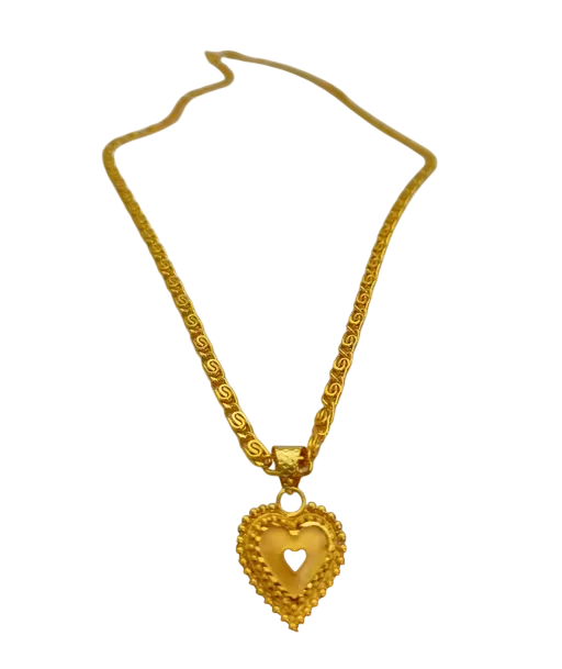 Gold-Plated Heart Pendant Necklace