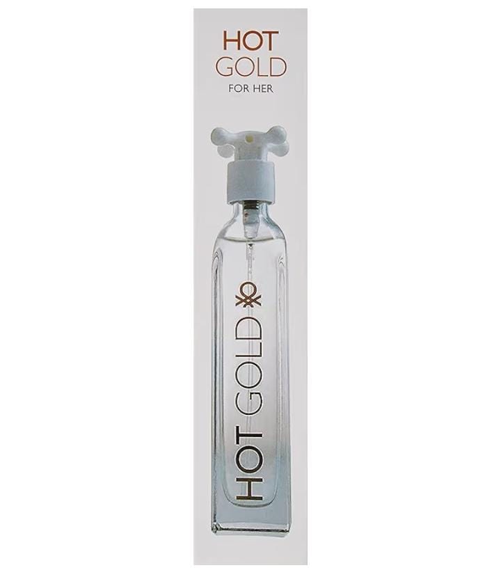 United Colors of Benetton Hot Gold Eau De Toilette for Women 100ml – Elegant Floral & Woody Long-Lasting Perfume