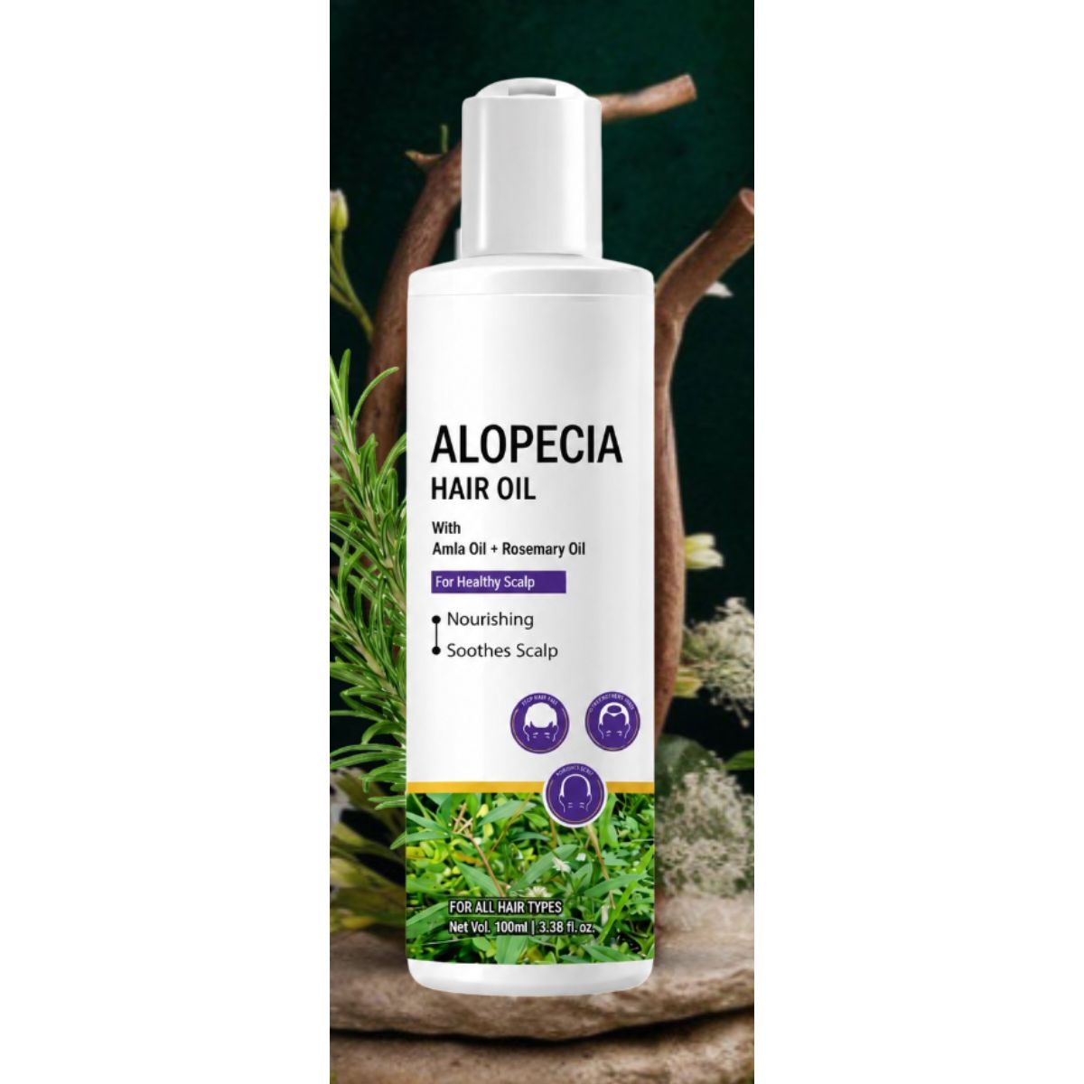 Alopecia Hair Oil for Hair Growth, Hair Fall Control & Scalp Nouriishment - 100ml (Pack of 1) 2-in-1 Advanced Growth & Repair Formula