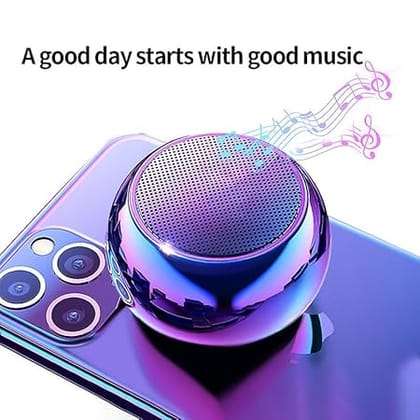 Portable Mini Bluetooth Speaker with Metallic Finish