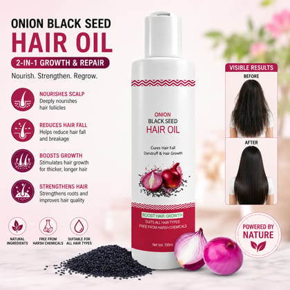 Elegantra Onion Black Seed Hair Oil for Hair Regrowth, Anti Hair Fall & Dandruff Control - 100ml Pack of 1