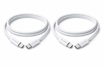 Tarendra 120W 10A USB Type-C to Type-C Fast Charging Cable (Pack of 2, 1M Each) | PD Fast Charge | TPE Durable | Compatible with OnePlus, Realme, Xiaomi, Samsung, iQOO, Oppo, Vivo