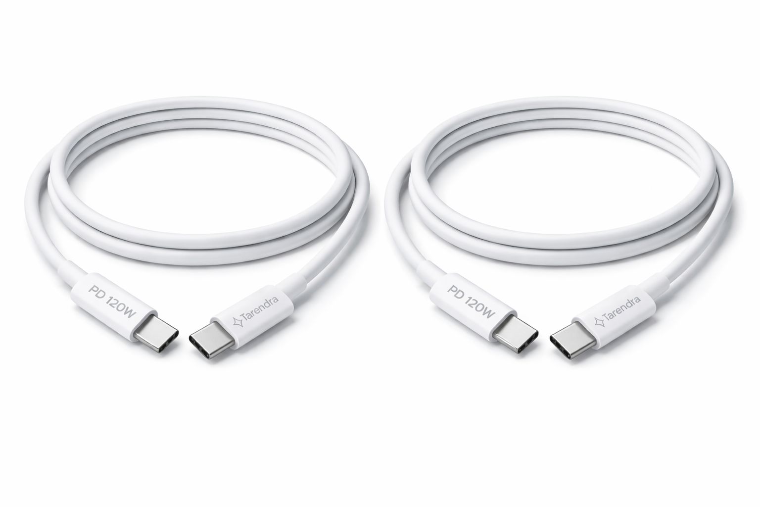 Tarendra 120W 10A USB Type-C to Type-C Fast Charging Cable (Pack of 2, 1M Each) | PD Fast Charge | TPE Durable | Compatible with OnePlus, Realme, Xiaomi, Samsung, iQOO, Oppo, Vivo