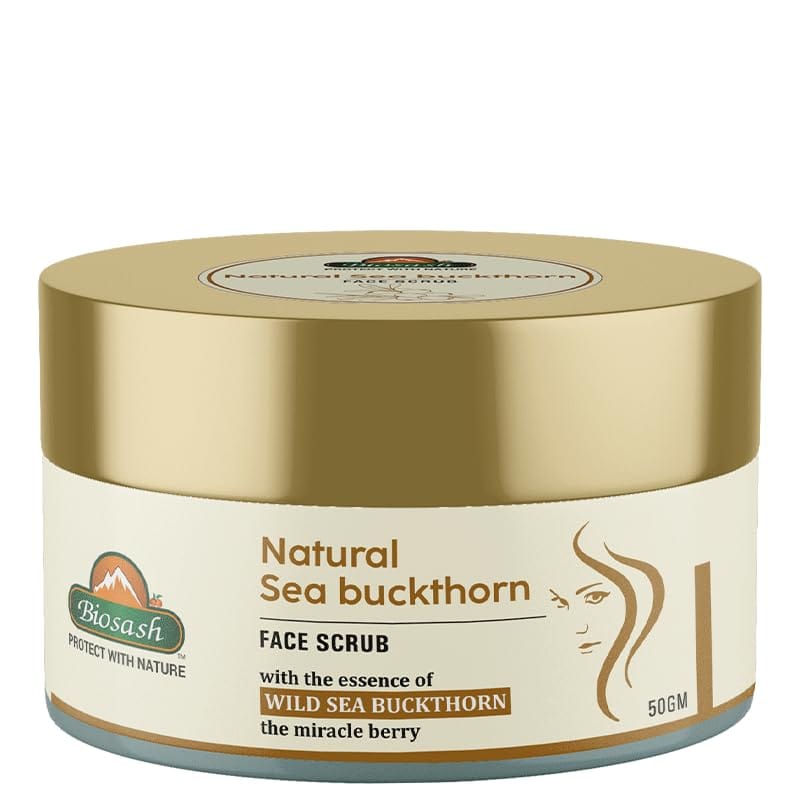  Biosash Sea Buckthorn Face Scrub – Gentle Exfoliation for Smooth & Radiant Skin | Enriched with Natural Ingredients - 50 gm