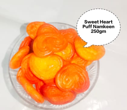 Sweet Heart Puff Namkeen, Sweet Spicy Puff Snack, Heart Shape Corn Puff, Sweet & Salty Heart Puff, Masala Heart Puff 250gm Sweet Heart Puff Namkeen, Sweet Spicy Puff Snack, Heart Shape Corn Puff, Sweet & Salty Heart Puff, Masala Heart Puff 250gm
