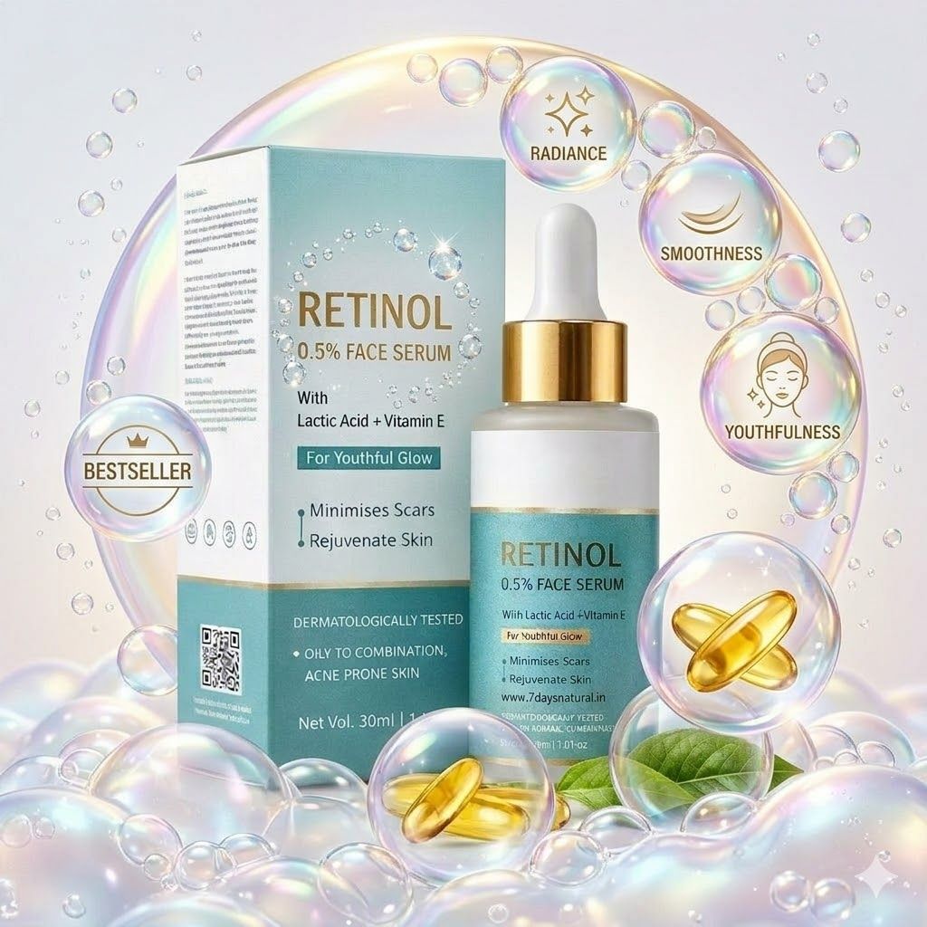 Elegantra Natural Retinol Face Serum – Advanced Anti-Aging face serum 30ml pack of 1 for Skin Renewal & Smoothing Night Serum for Fine Lines, Open Pores & Uneven Tone