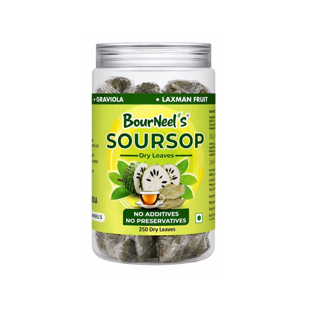 BourNeel's® Soursop Dry Leaves, 250 Loose Leaves |No Preservatives | Healthy Graviola Laxman Phal Dry Leaves | High Vitamin C |Soursop Kadha Tea |