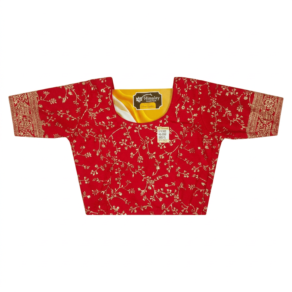 Himalay Creation Red Brocade Saree Blouse